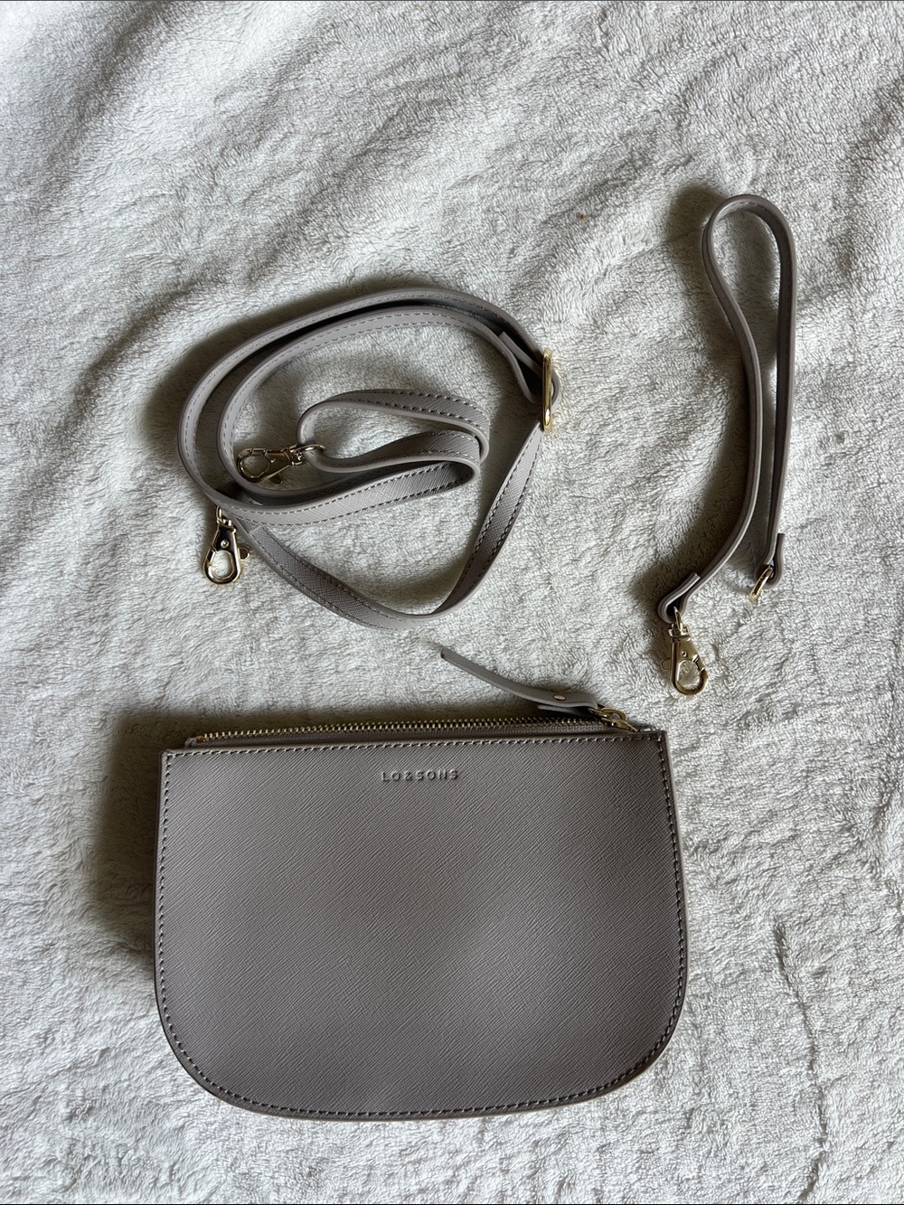 Lo & Sons Waverley 2 Convertible Crossbody Bag - Grey Saffiano Leather - Picture 2 of 12